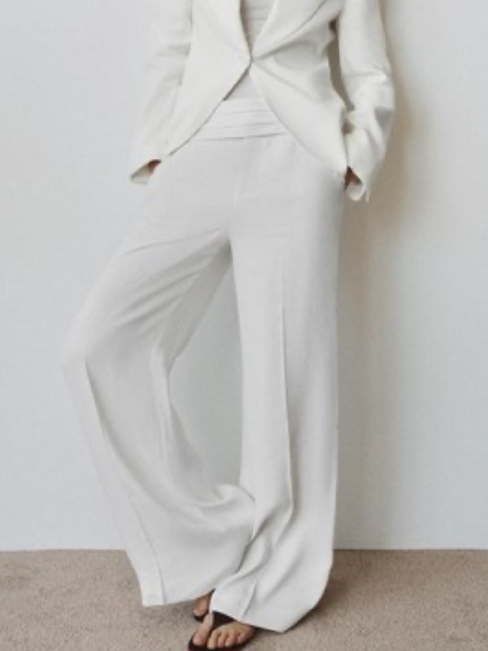 NWT Zara Linen Blend Cummerbund Trousers from the ZW Collection